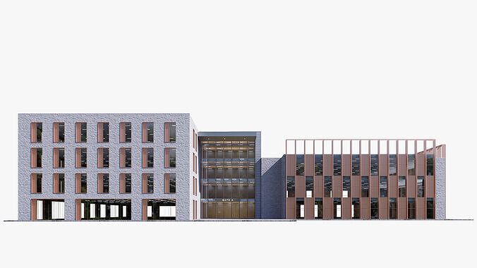 Healthcare building Low-poly 3D model 5