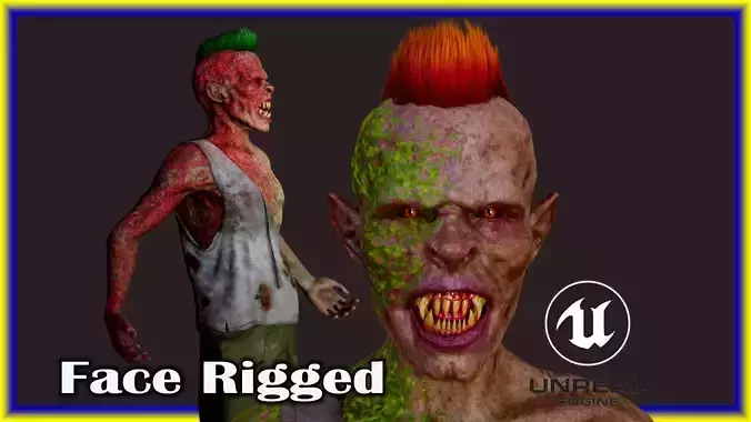 Wild Zombie 03 Low-poly 3D model