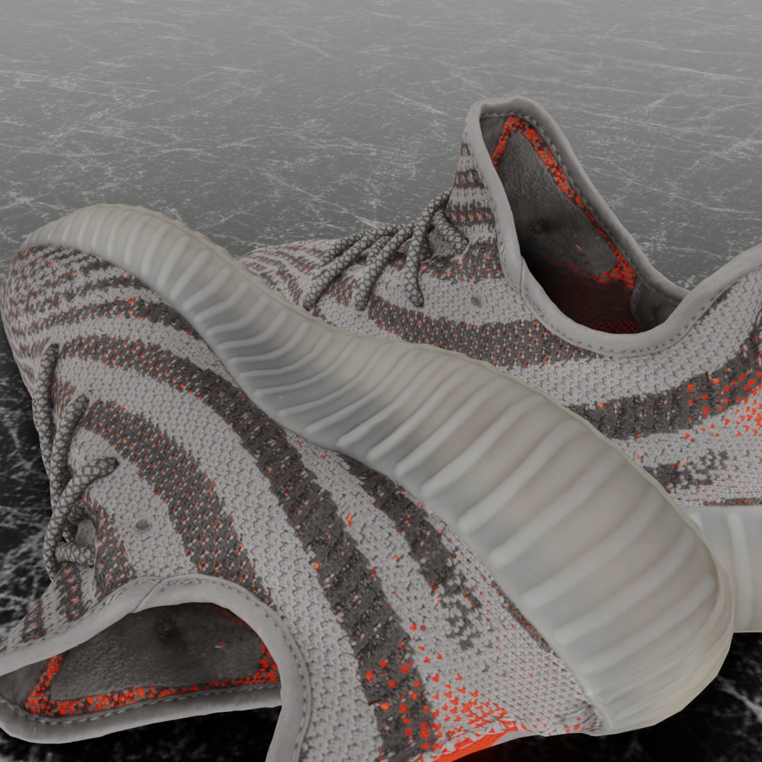 ADIDAS YEEZY BOOST 350 V2 BELUGA REFLECTIVE 3D SHOES Low-poly 3D model_8