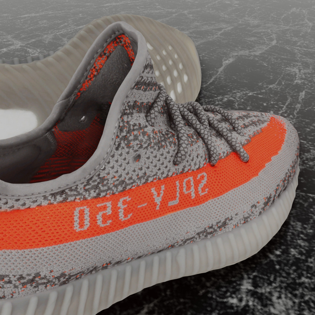 ADIDAS YEEZY BOOST 350 V2 BELUGA REFLECTIVE 3D SHOES Low-poly 3D model_10