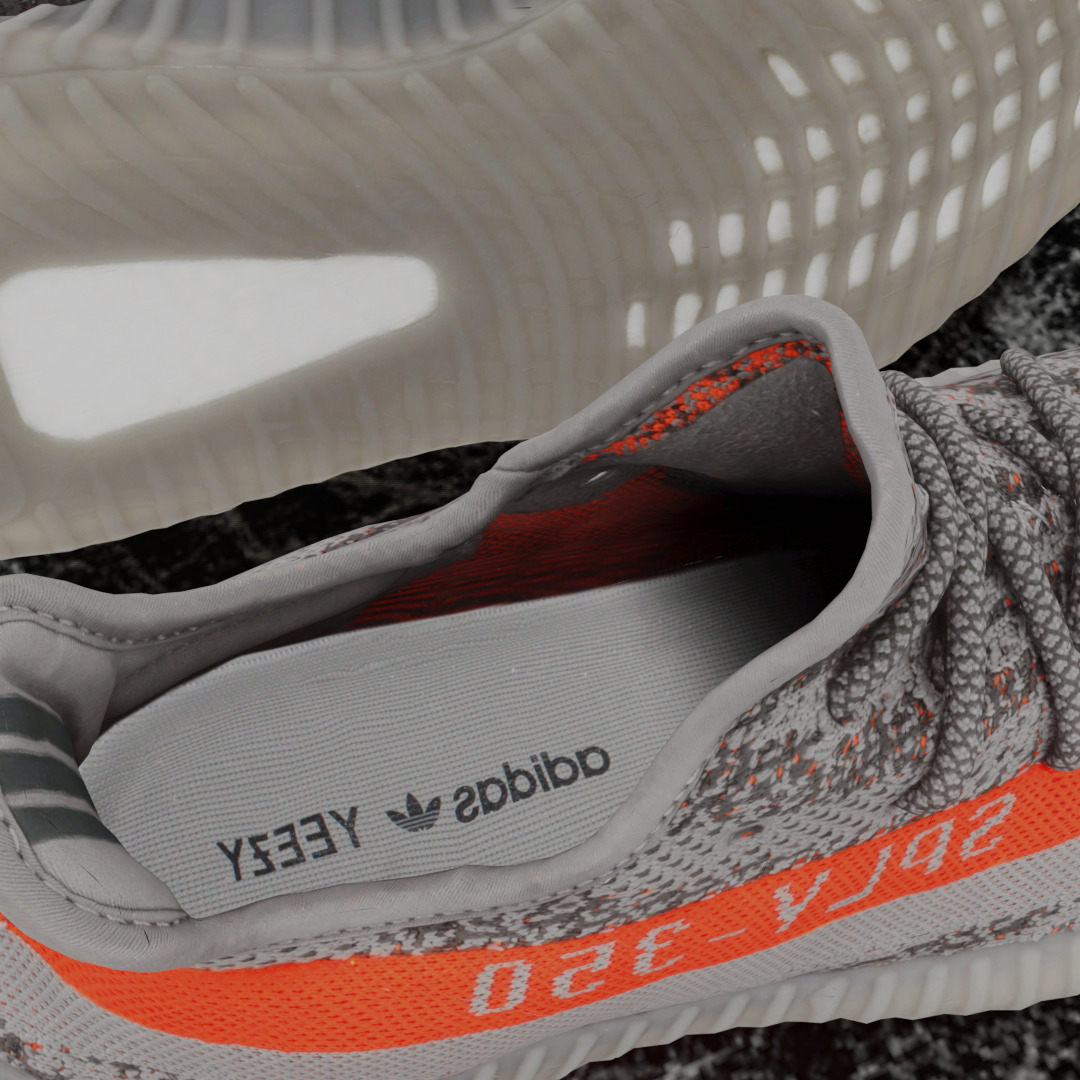 ADIDAS YEEZY BOOST 350 V2 BELUGA REFLECTIVE 3D SHOES Low-poly 3D model_12