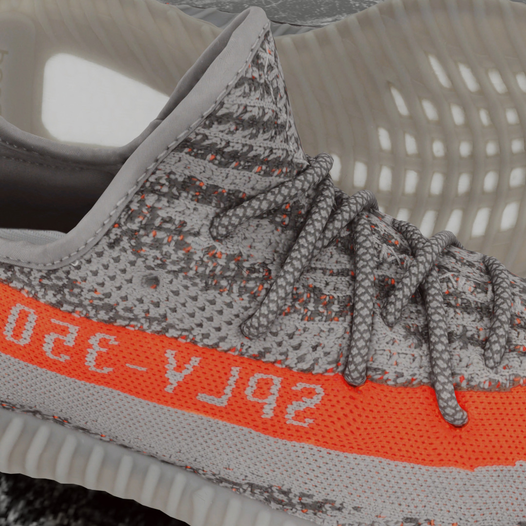 ADIDAS YEEZY BOOST 350 V2 BELUGA REFLECTIVE 3D SHOES Low-poly 3D model_14