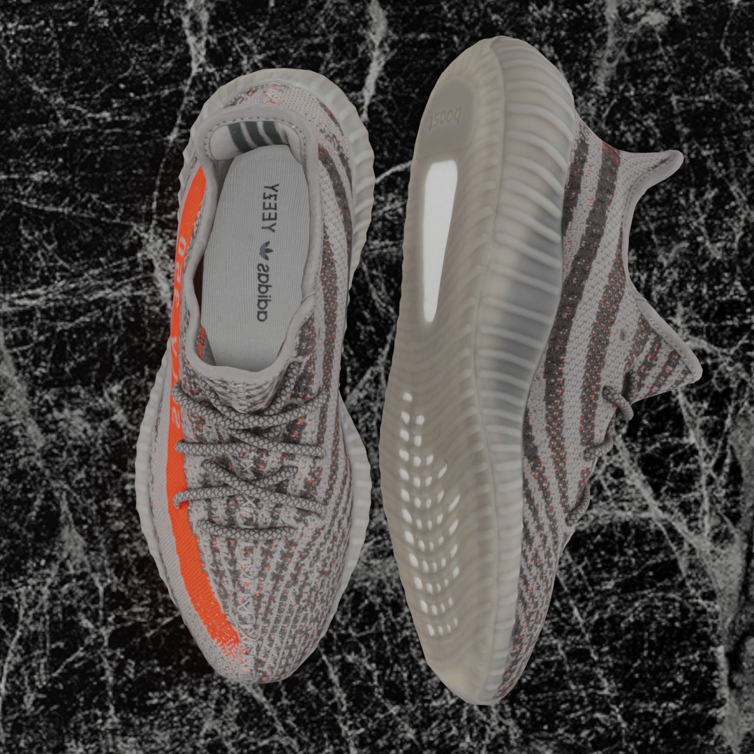 ADIDAS YEEZY BOOST 350 V2 BELUGA REFLECTIVE 3D SHOES Low-poly 3D model_2