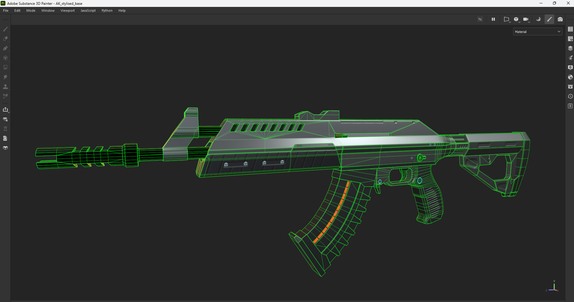Futuristic weapon for mobile game inspired by an Ak47 Low-poly 3D model_1