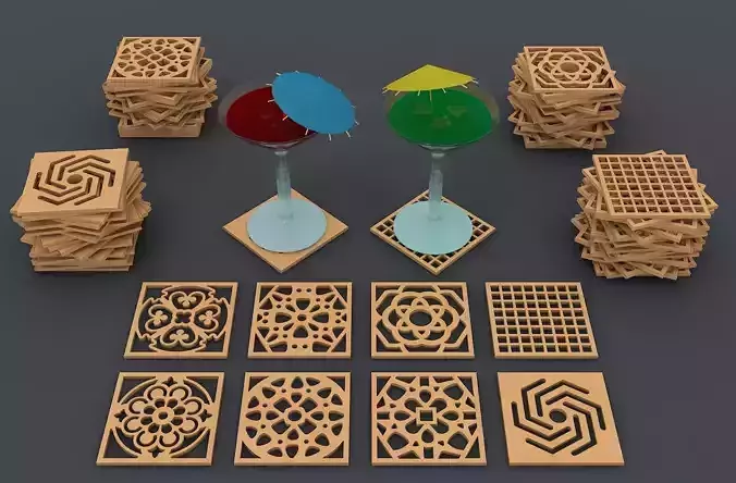 Square Coaster SVG 056 3D print model