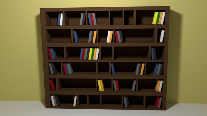 Bookshelf and books