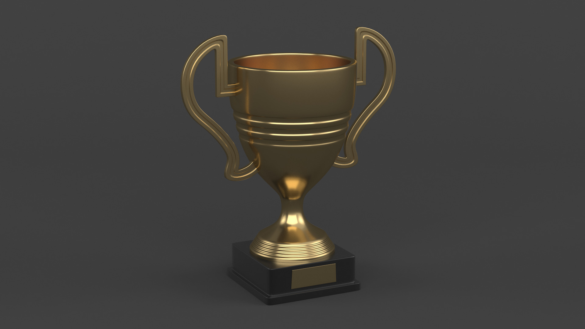 Gold Trophy Cups 3D model_4