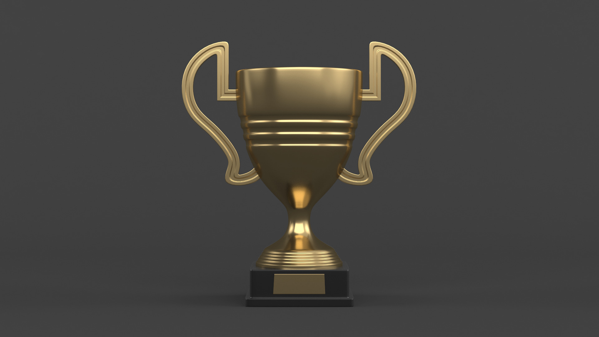 Gold Trophy Cups 3D model_3