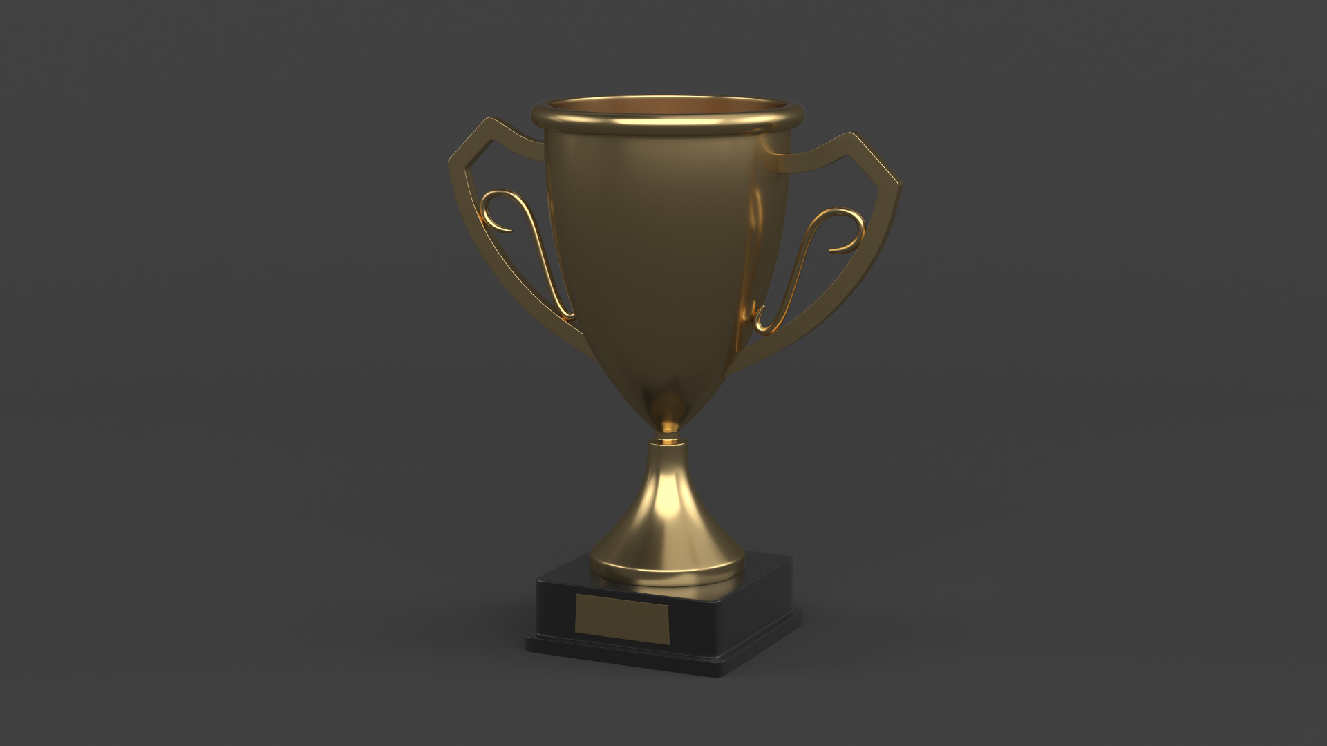 Gold Trophy Cups 3D model_2