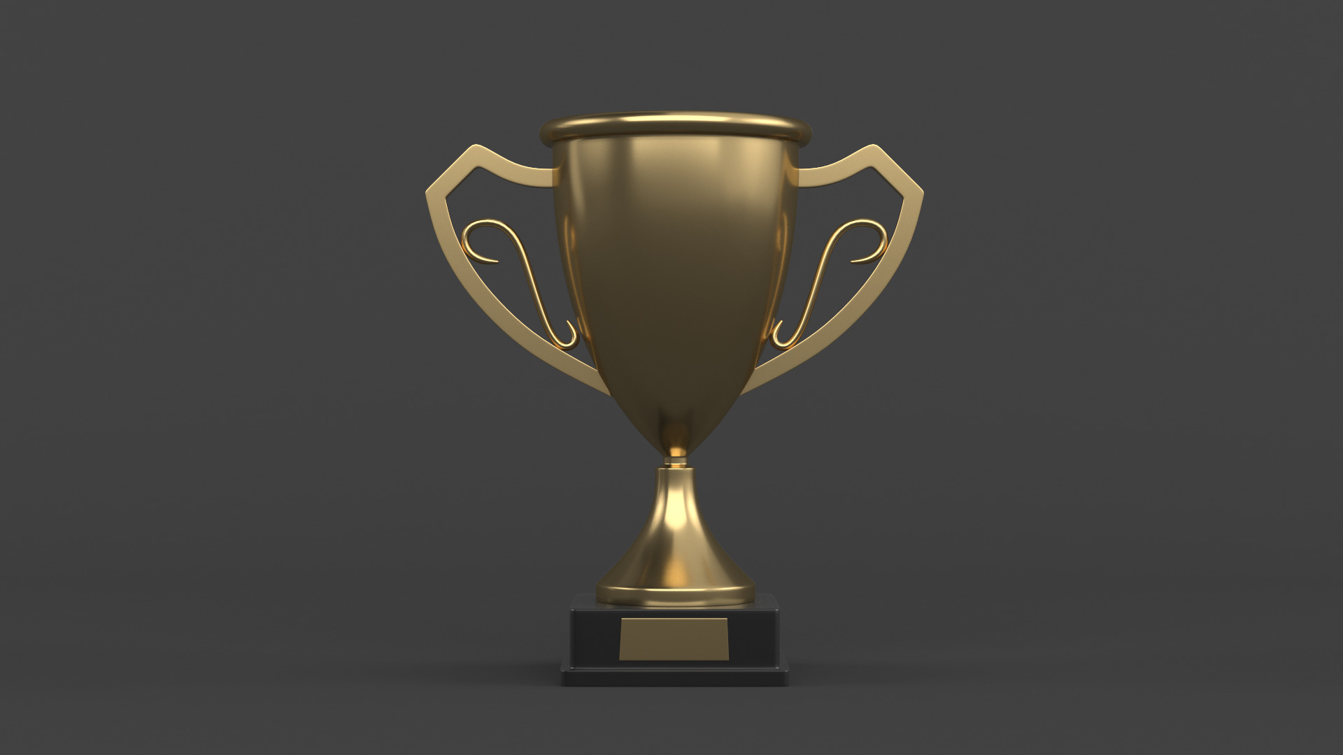 Gold Trophy Cups 3D model_1