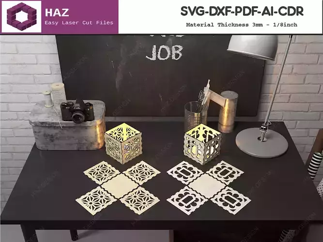 Laser Cut Wood Box 059 3D print model