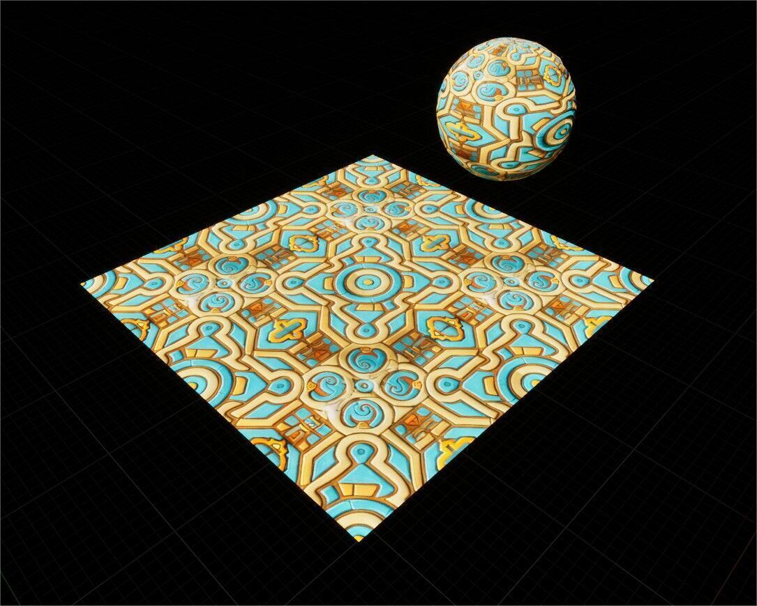 Game Ready PBR Stylized Patterned Materials Pack Texture_89