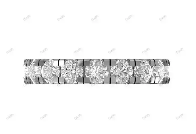 Round Cut Diamond Half Eternity Band