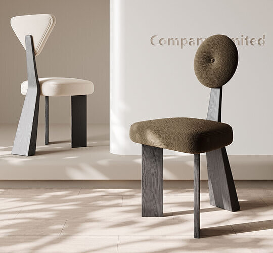 Modern Sculptural Accent Chair 027 3D model