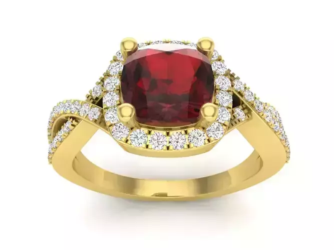 AV 523 Diamond Halo Style Split Shank Engagement Ring