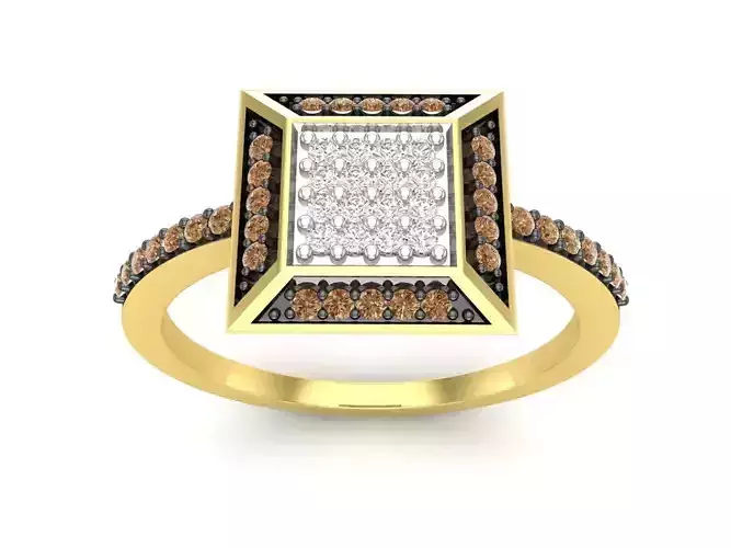 AV 524 Diamond Ladies Micro Pave Cocktail Right Hand Ring 3D print model