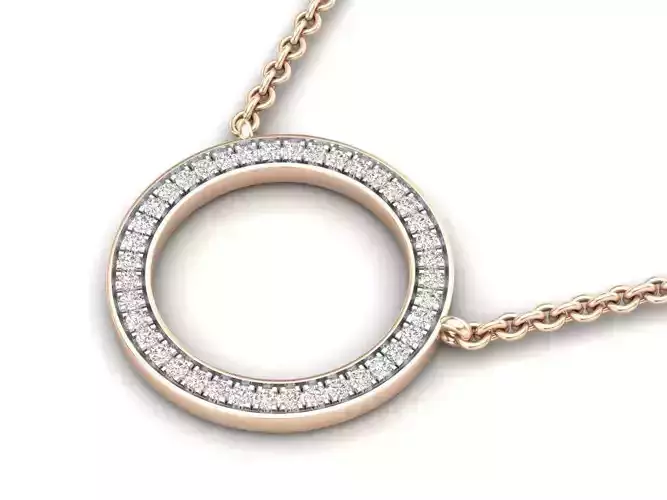 AV 526 Diamond Ladies Circle Pendant 3D print model