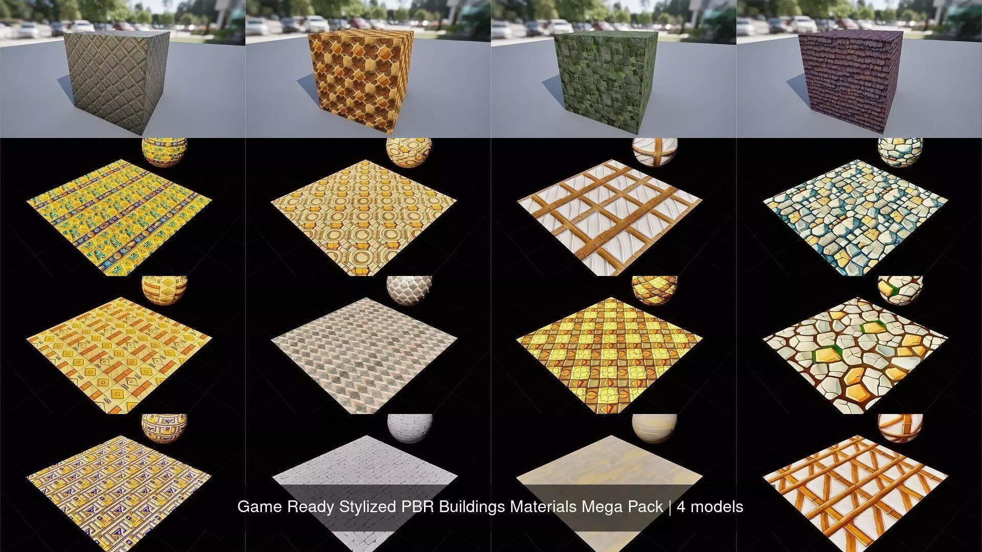 Game Ready Stylized PBR Buildings Materials Mega Pack Texture_0