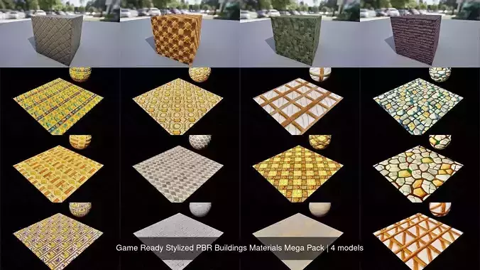 Game Ready Stylized PBR Buildings Materials Mega Pack