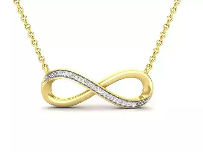 AV 528 Diamond Ladies Infinity Shape Pendant 