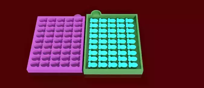 30 Cavity Fish Mold wax melt small freshie silicone casting 3D print model