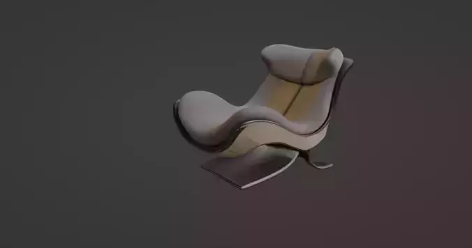 Futuristic Curved Lounge Chair 3D Model