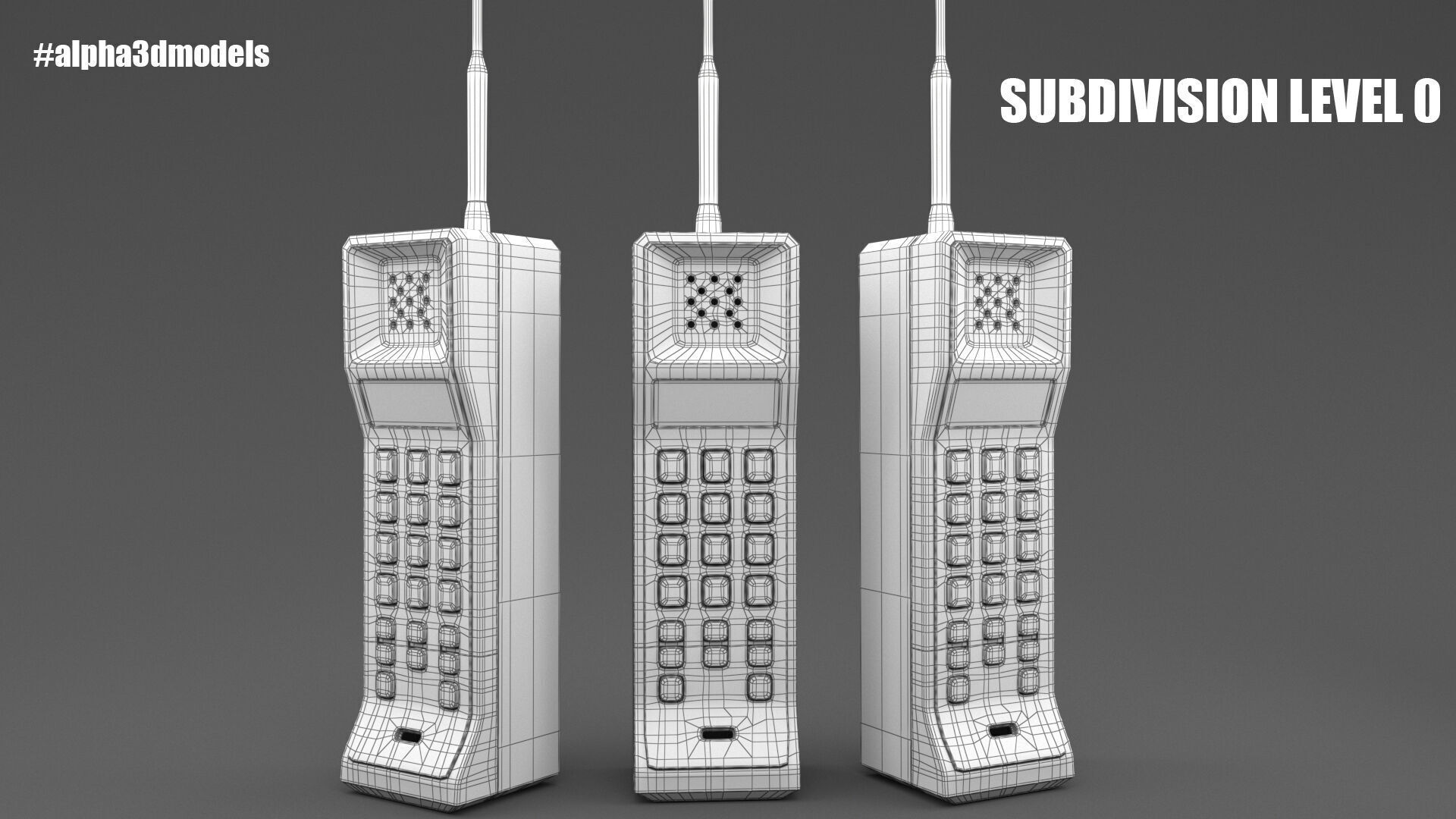  Old Cell Phone 3D model_8