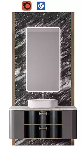 Luxury Modern Bathroom Vanity with LED Mirror