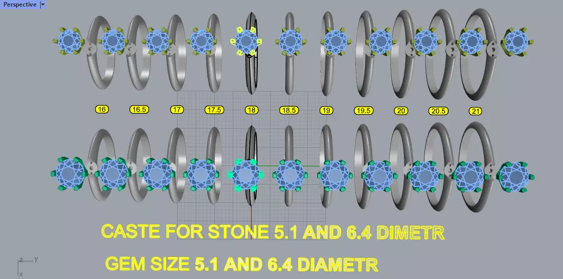 Tiffany ring All Size 3D print model