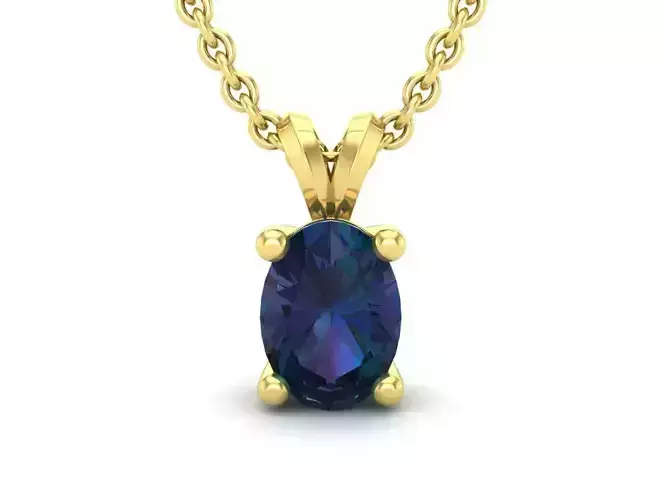 AV 536 Ovel Solitaire Pendant Necklace