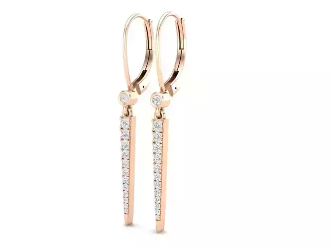 AV 538 Diamond Ladies Line Drop Earrings 3D print model