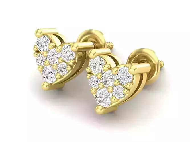 AV 540 Diamond Ladies Heart Shape Stud Earrings