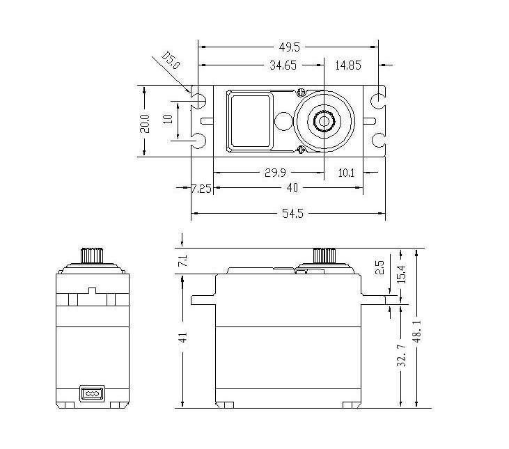 servo DM-CLS405MD Free 3D model_1