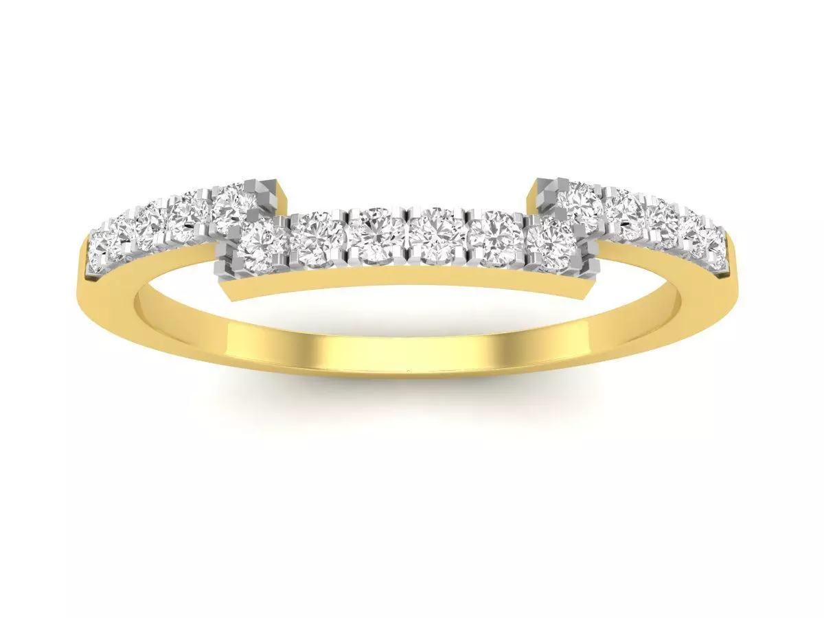 AV 543 Diamond Ladies Stackable Band Guard Ring 3D print model