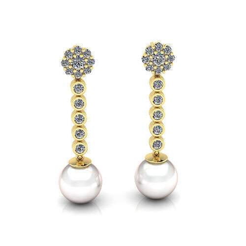 Pearl earrings Model 7200 3D print model