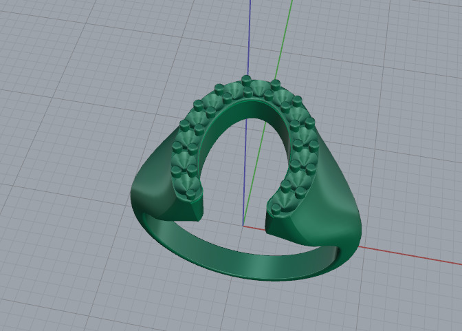 Horseshoe ring Model 7198 3D print model_2