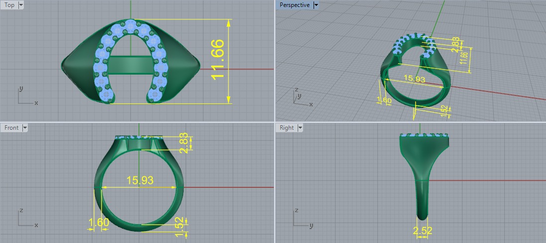 Horseshoe ring Model 7198 3D print model_5