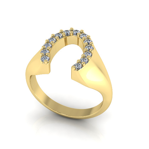 Horseshoe ring Model 7198 3D print model_1