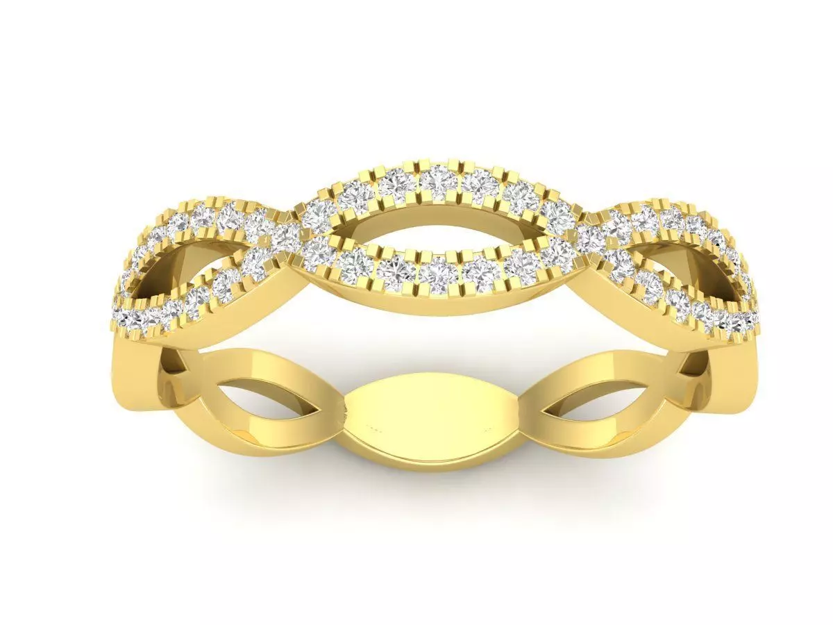 AV 545 Twisted Diamond Fashion Band 3D print model