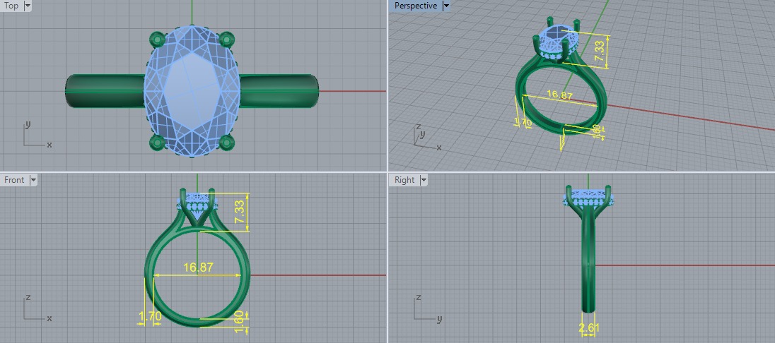 Solitaire ring Model 7195 3D print model_5