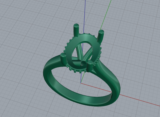 Solitaire ring Model 7195 3D print model_2