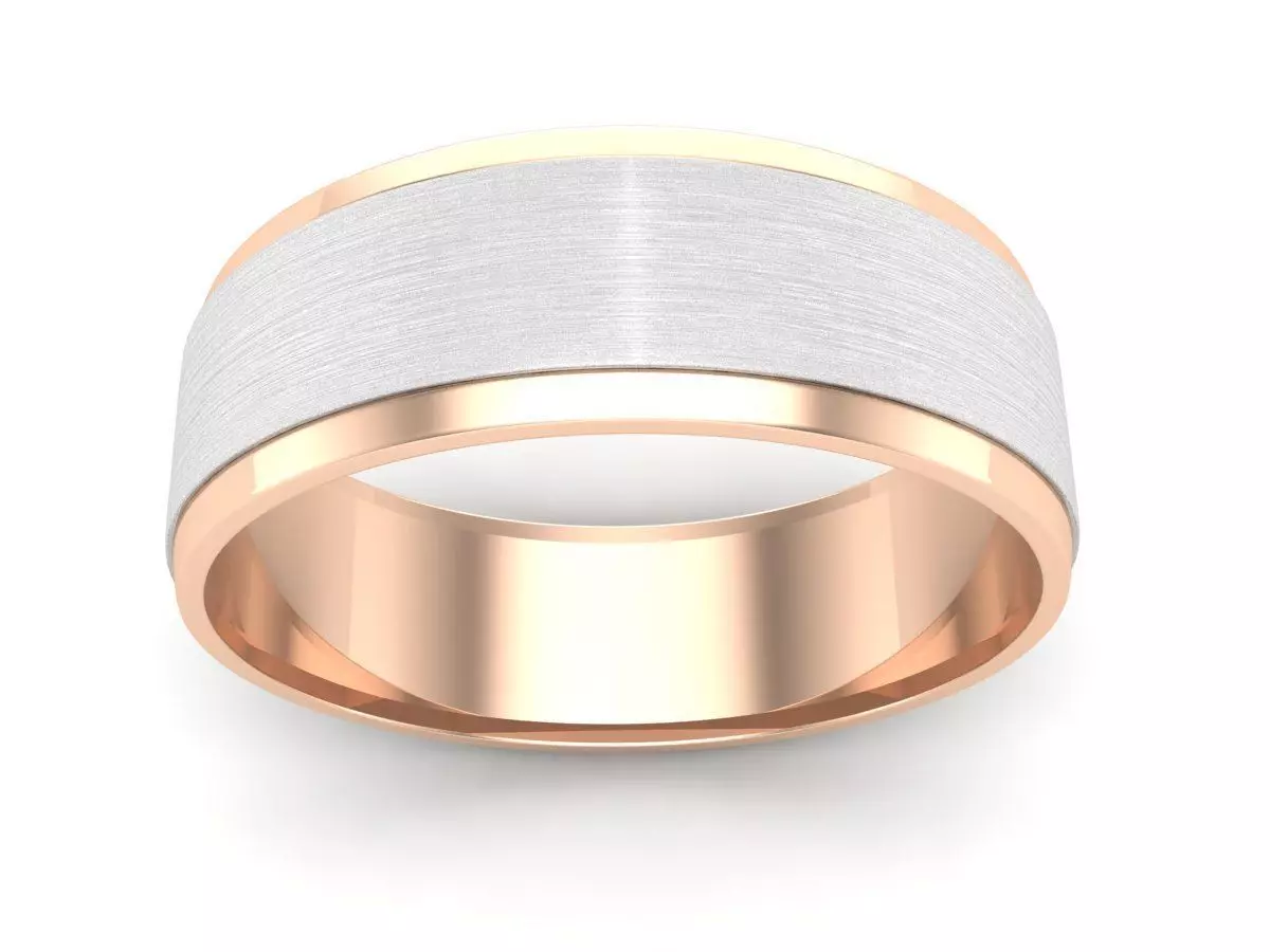 AV 547 Two Tone Satin Finished Wedding Band 3D print model