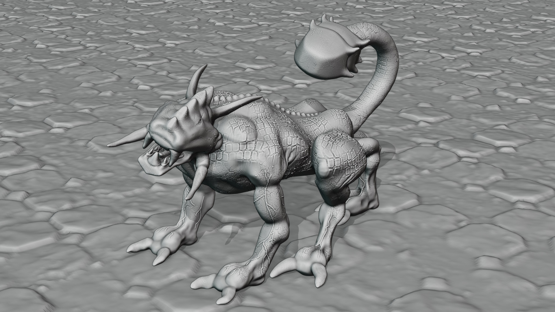 Legend creature Low-poly 3D model_27