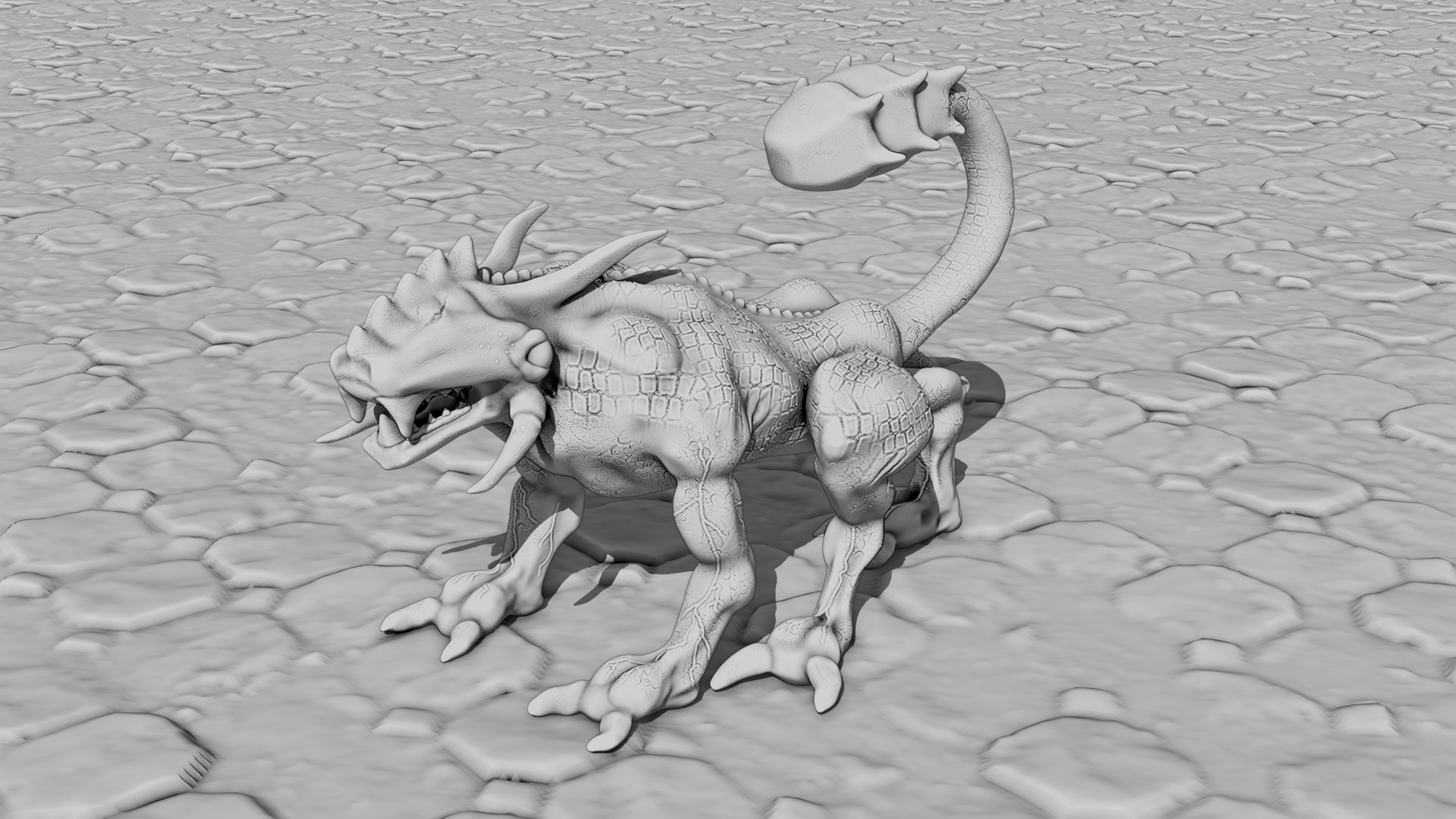 Legend creature Low-poly 3D model_3