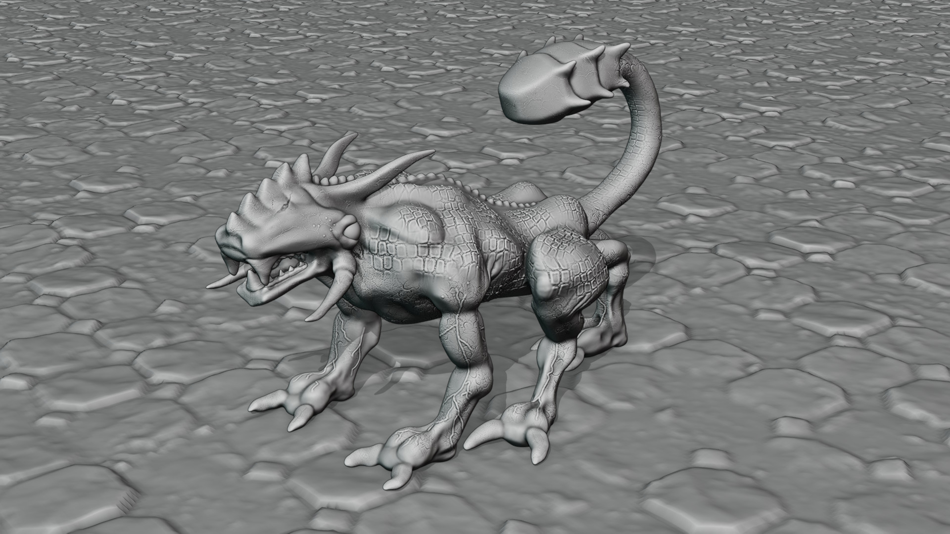 Legend creature Low-poly 3D model_2