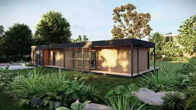 Forest villa-Casa Scene-Modern Villa 3D model
