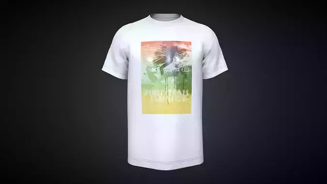 T-shirt With Print In Low Poly