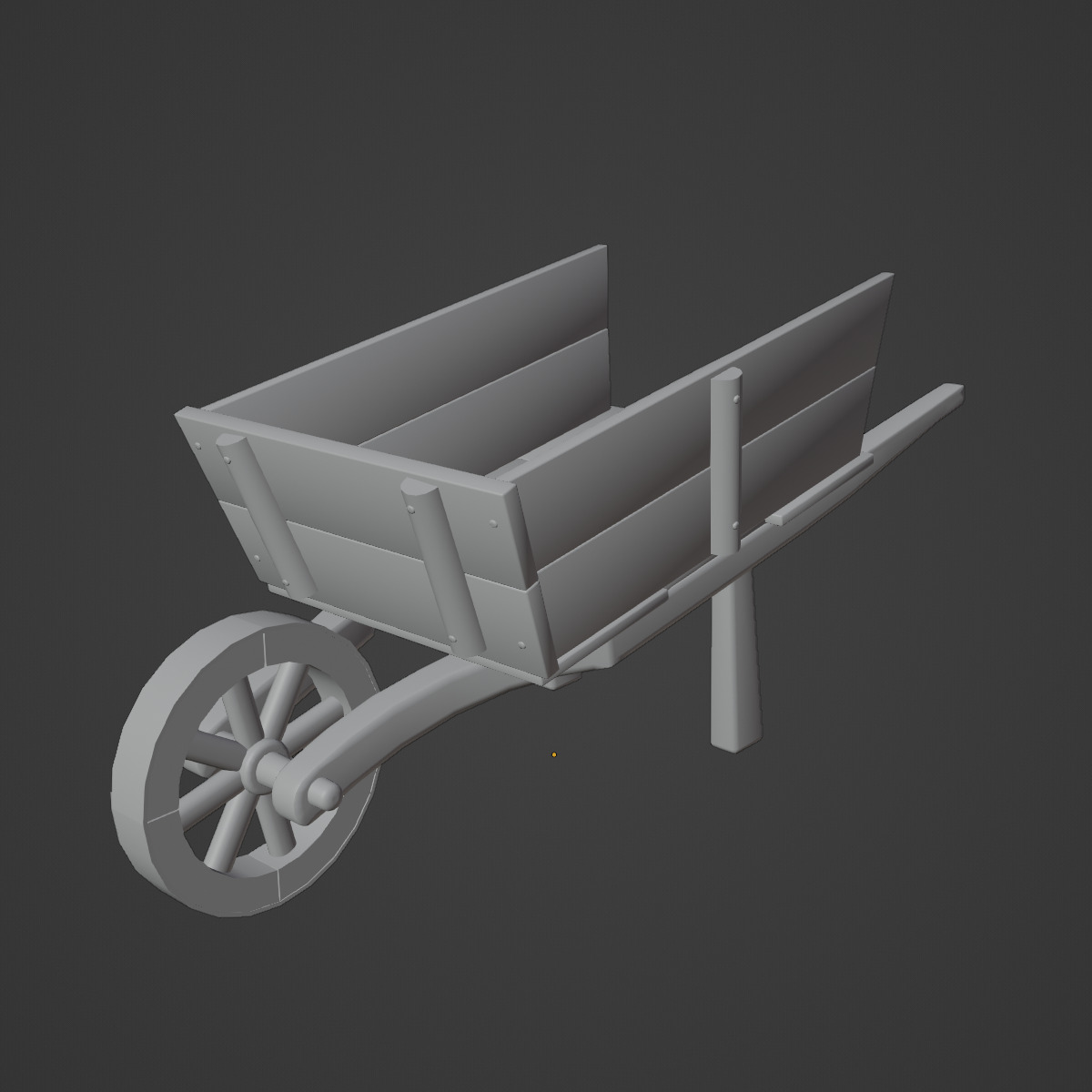 Medieval Wooden Cart 02 Low-poly 3D model_9