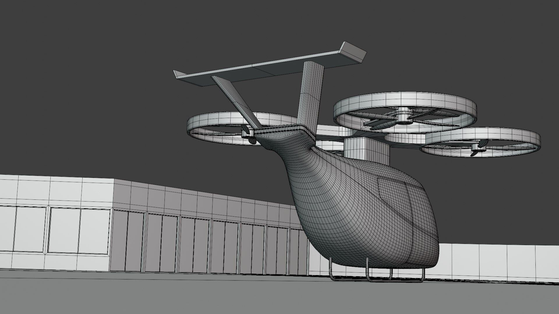 Futuristic droneport II 3D model_7