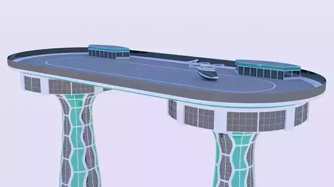 Futuristic droneport II 3D model